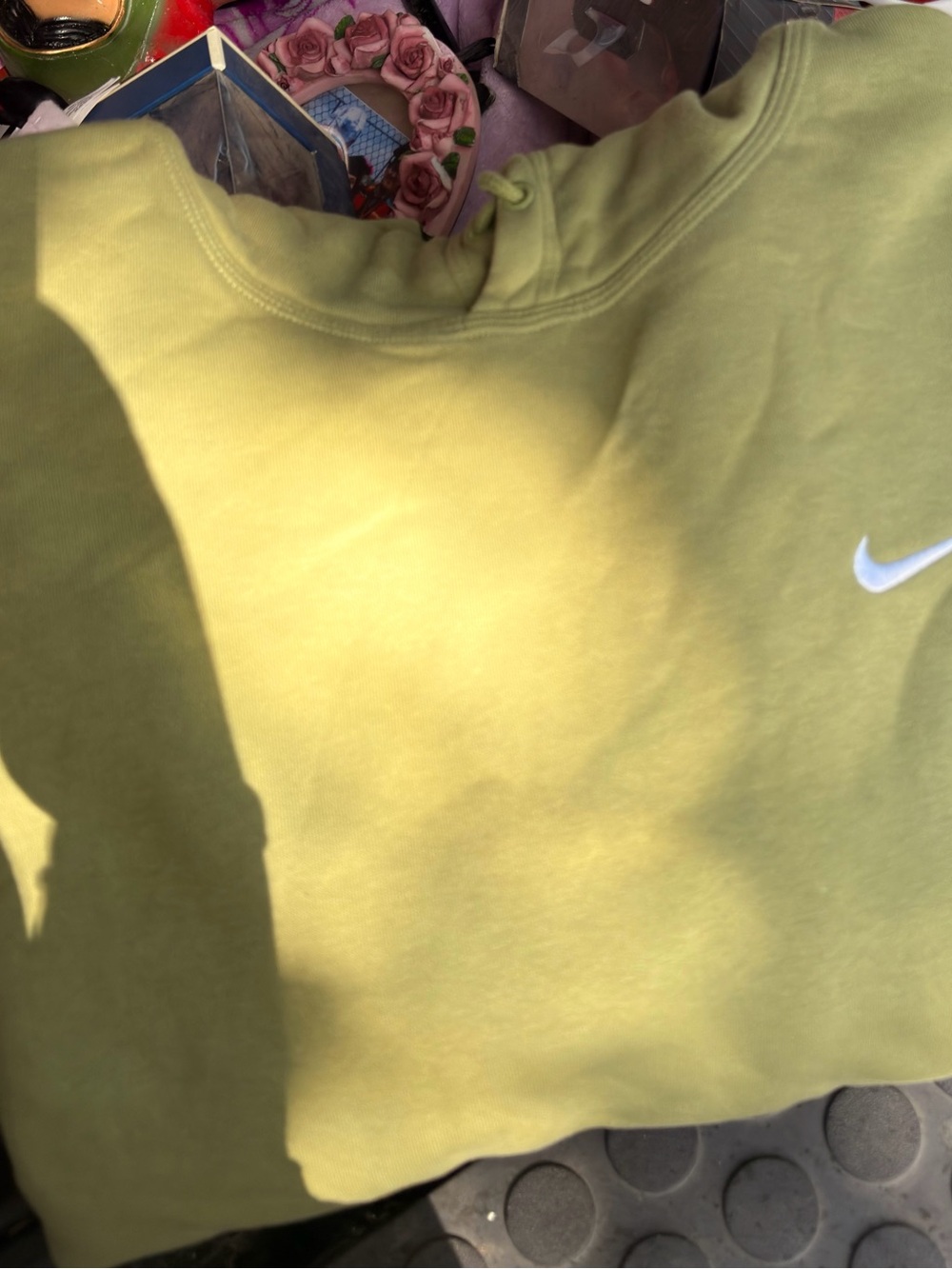 Nike Light Green Pullover Hoodie with White Swoosh
